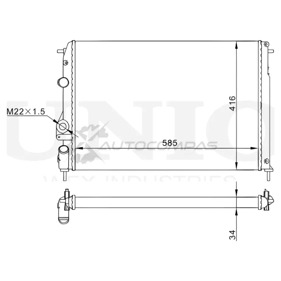 Радиатор охлаждения двигателя UNIO 1441316787 RAD-10123 6F5O 2