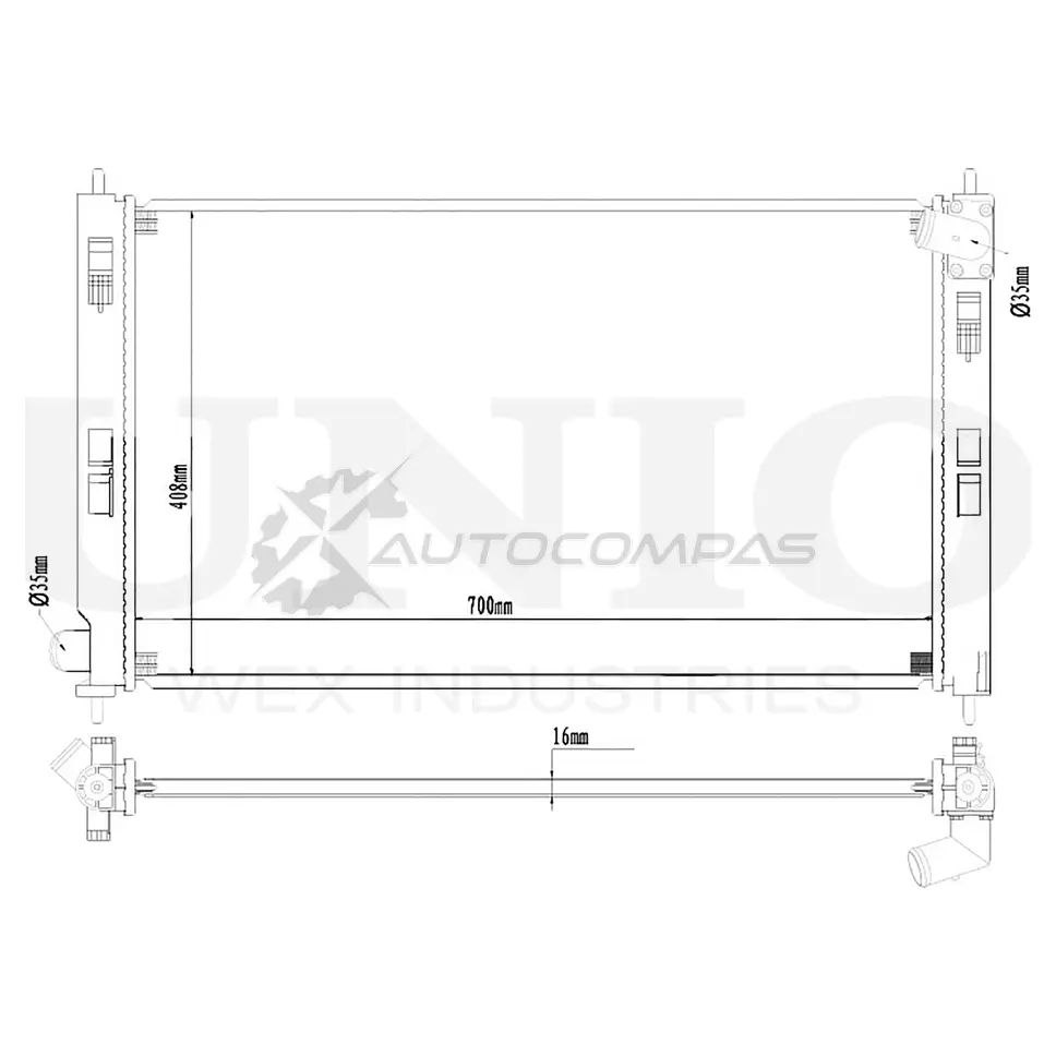 Радиатор охлаждения двигателя UNIO 1441316792 F H9OYC RAD-10013
