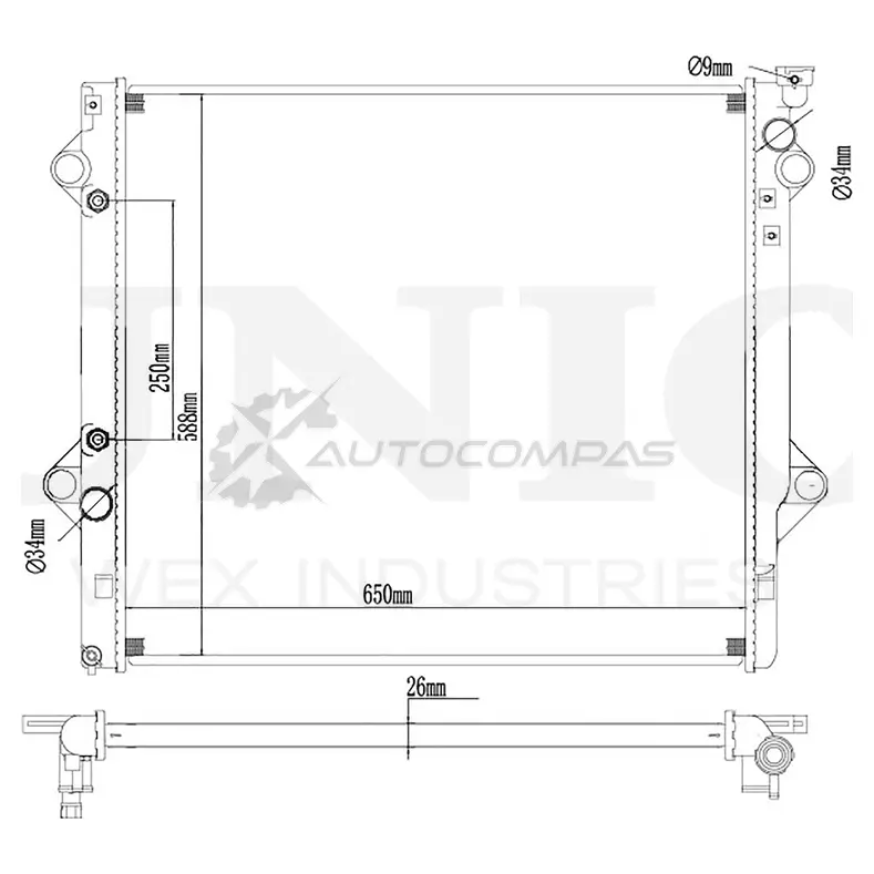 Радиатор охлаждения двигателя UNIO NGI1Z 1 RAD-10024 1441316803