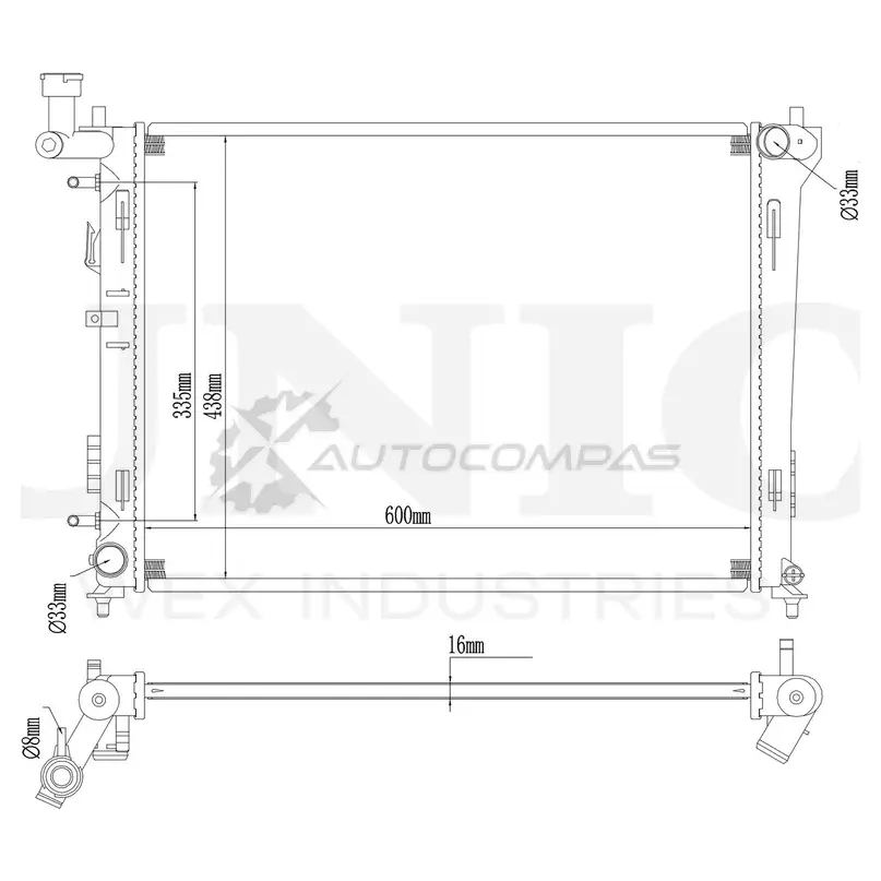 Радиатор охлаждения двигателя UNIO RAD-10034 1441316814 7YO0BY O
