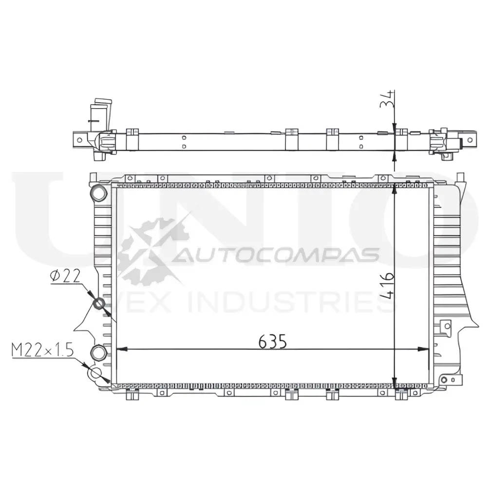 Радиатор охлаждения двигателя UNIO RAD-10088 NMJS 5HX 1441316827