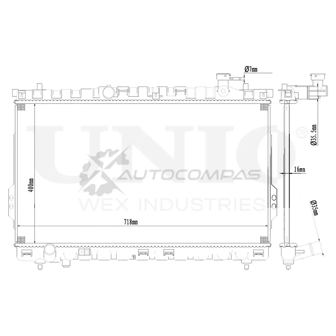 Радиатор охлаждения двигателя UNIO 1441316829 RAD-10029 0X E6EKW