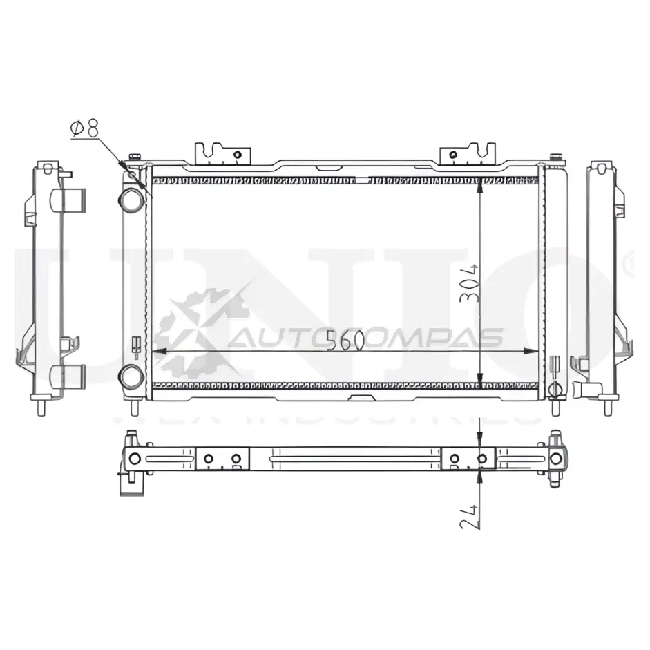 Радиатор охлаждения двигателя UNIO SNG2 8BC 1441316831 RAD-10137