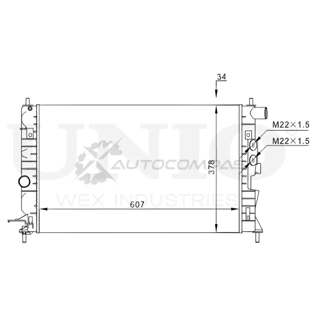 Радиатор охлаждения двигателя UNIO RAD-10086 1441316839 VXZ7WO 1