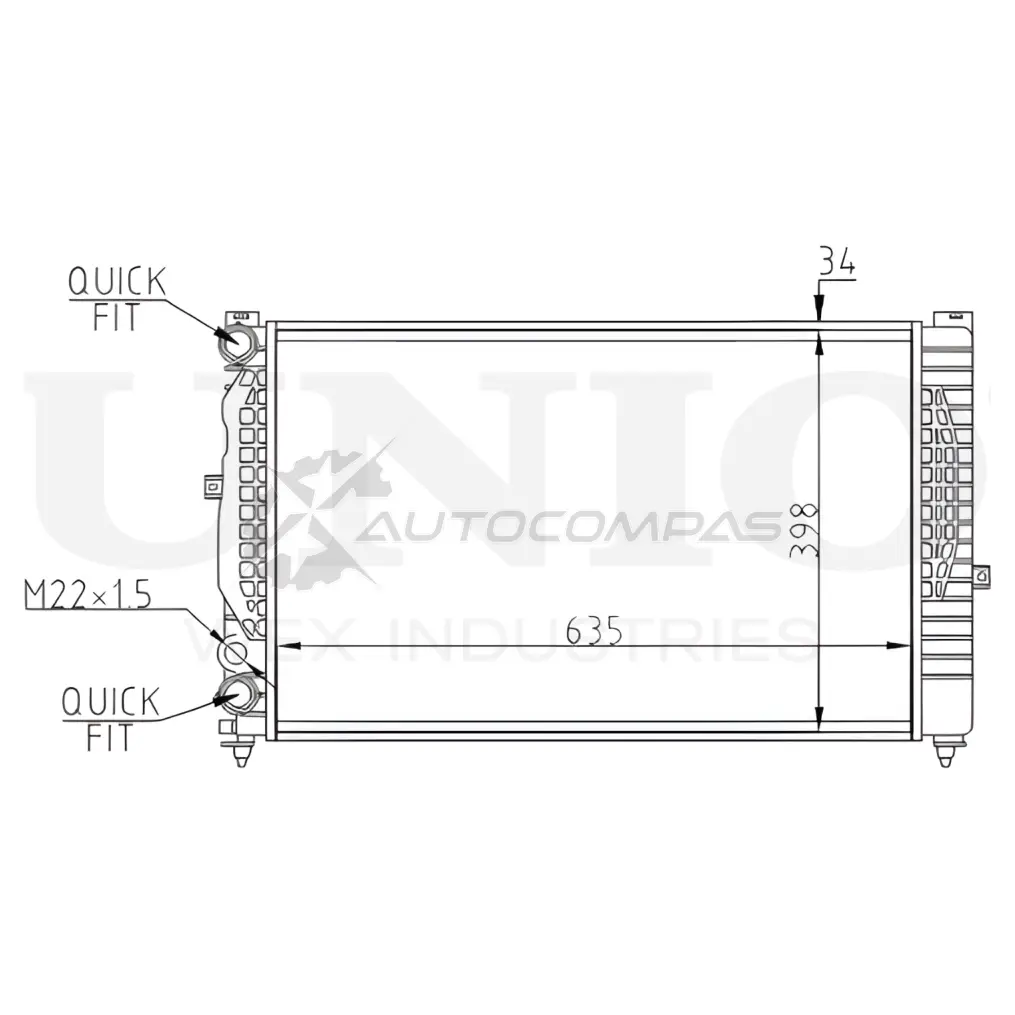 Радиатор охлаждения двигателя UNIO 1441316853 Q GMU3 RAD-10070