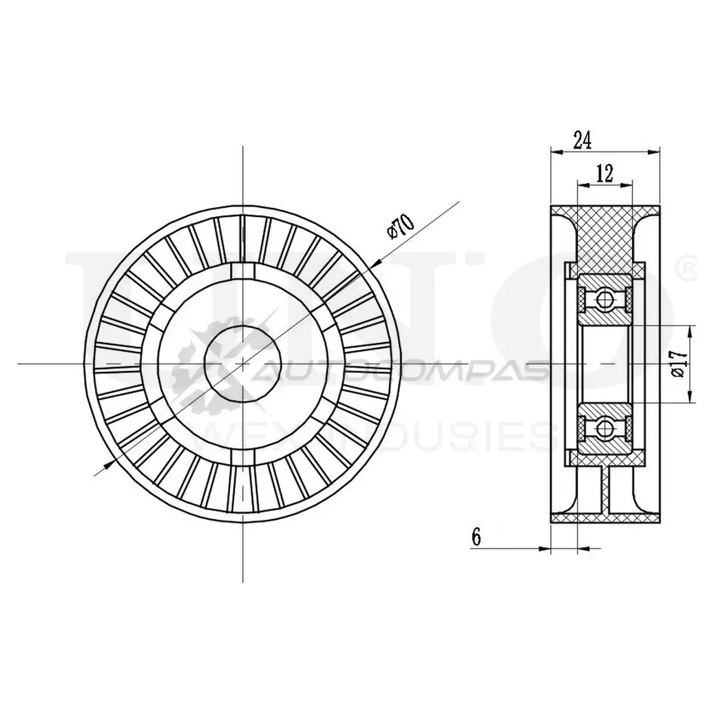 Ролик натяжной приводного ремня UNIO TNS-10243 1441317241 5D W43F8