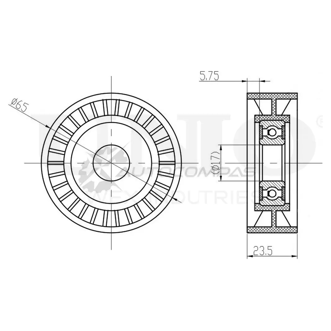 Ролик натяжной приводного ремня UNIO TNS-10179 Z S2G1D 1441317266