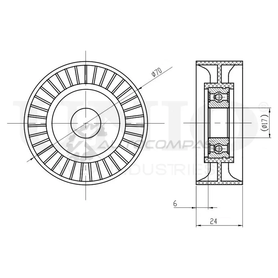 Ролик натяжной приводного ремня UNIO C2ZD N TNS-10195 1441317274