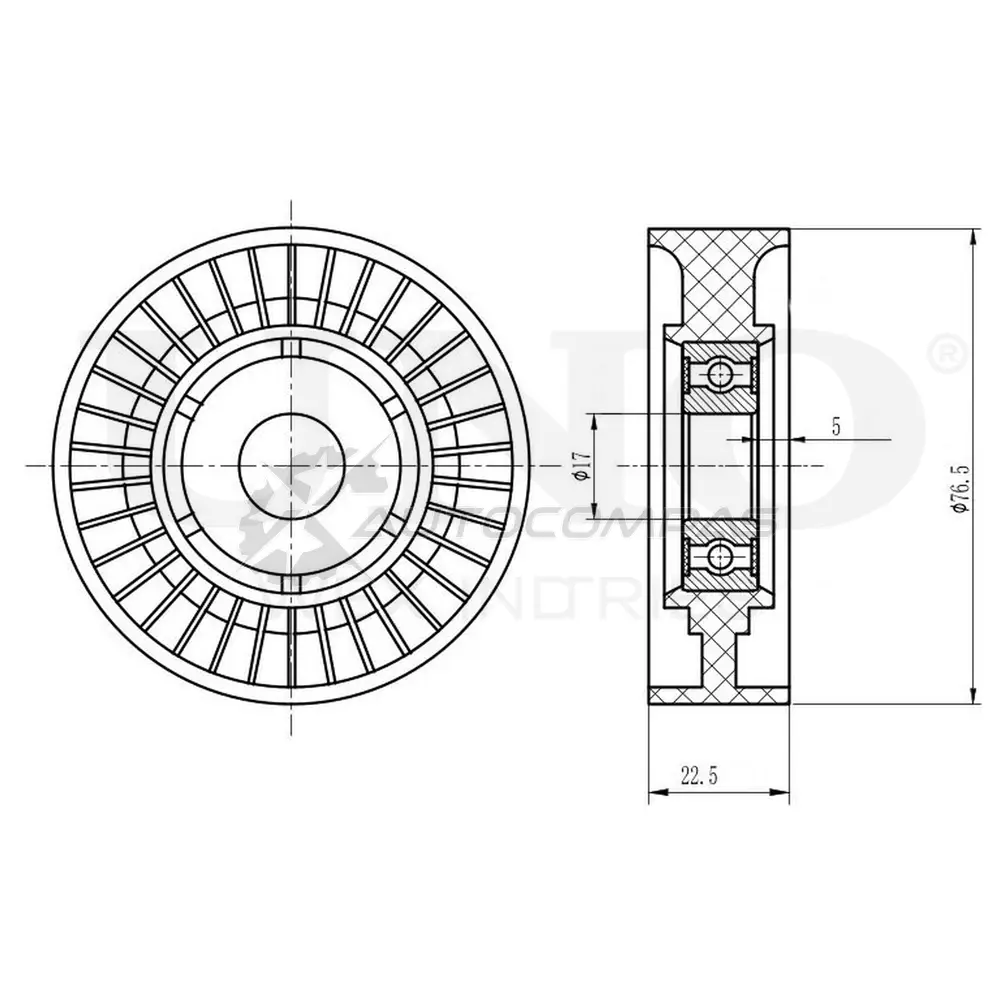 Ролик натяжной приводного ремня UNIO OHZS G3 TNS-10081 1441317302