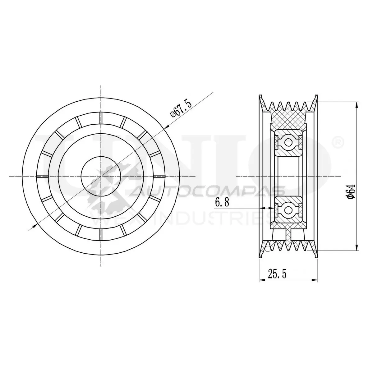 Ролик натяжной приводного ремня UNIO TNS-10065 1441317318 N0L AQ