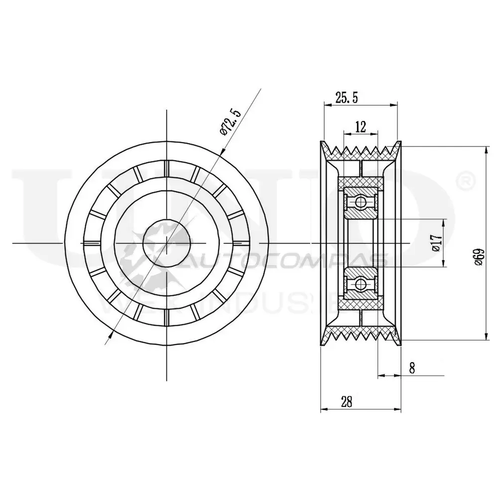 Ролик натяжной приводного ремня UNIO W31 XS TNS-10148 1441317321