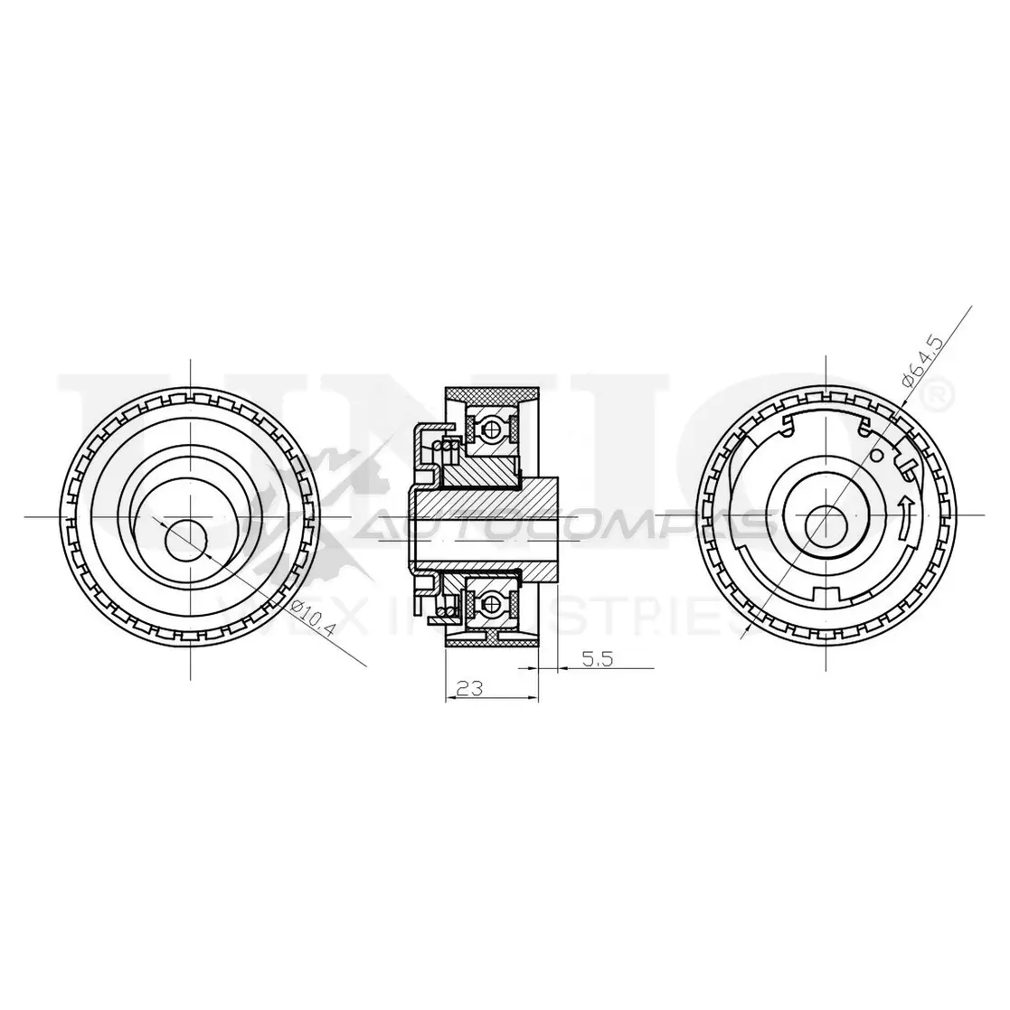 Ролик натяжной ремня ГРМ UNIO TNS-10139 1441317322 5B2S S0I
