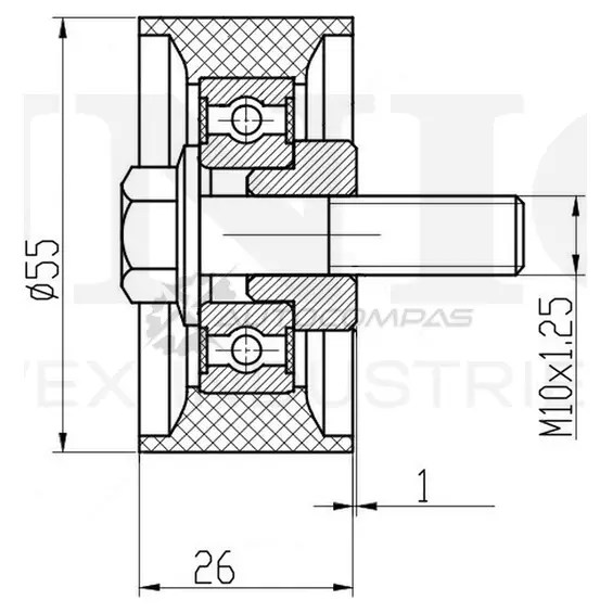 Ролик обводной приводного ремня UNIO TNS-10198 1441317392 5T4 84OC