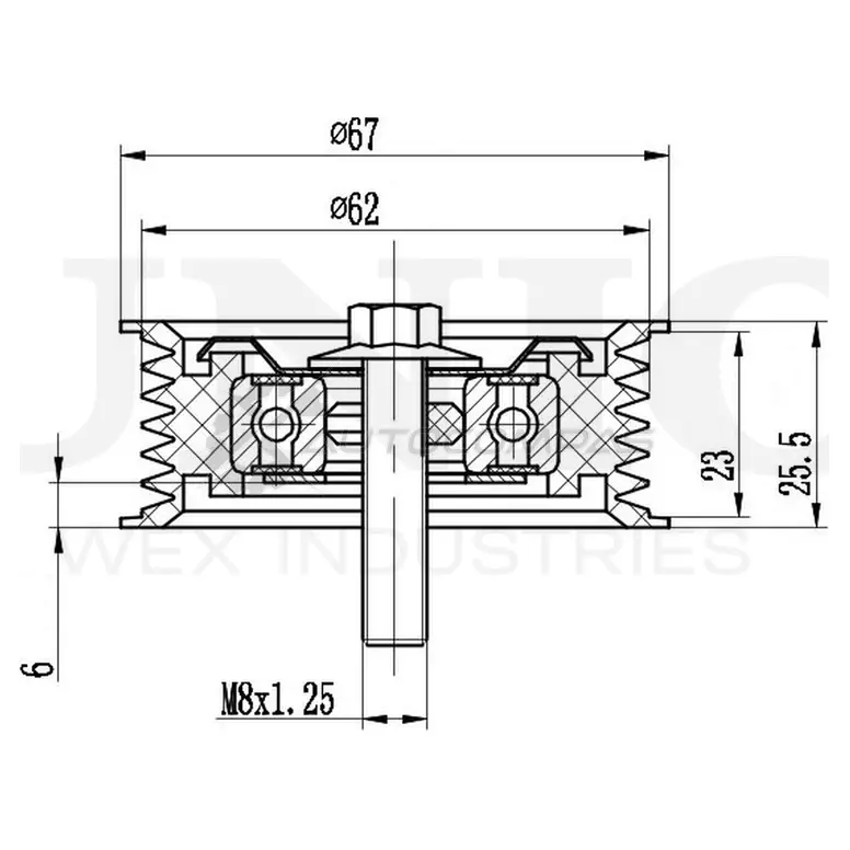 Ролик обводной приводного ремня UNIO 1441317396 DUE2ZC S TNS-10163