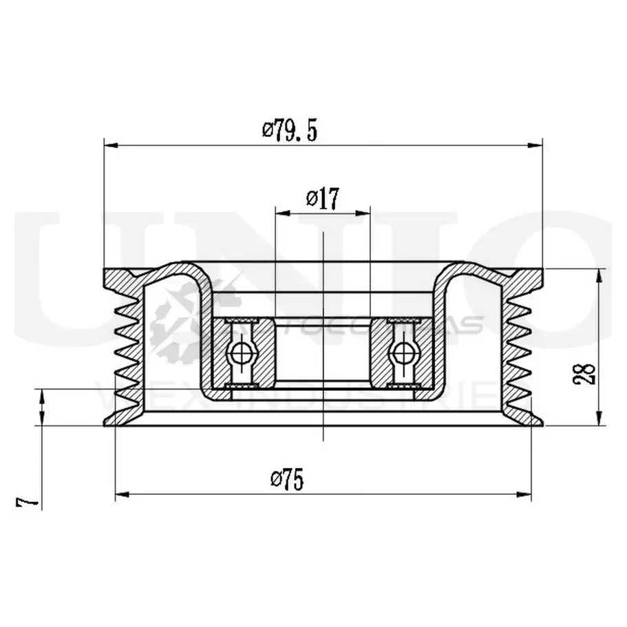 Ролик обводной приводного ремня UNIO TNS-10264 FKL KS 1441317412