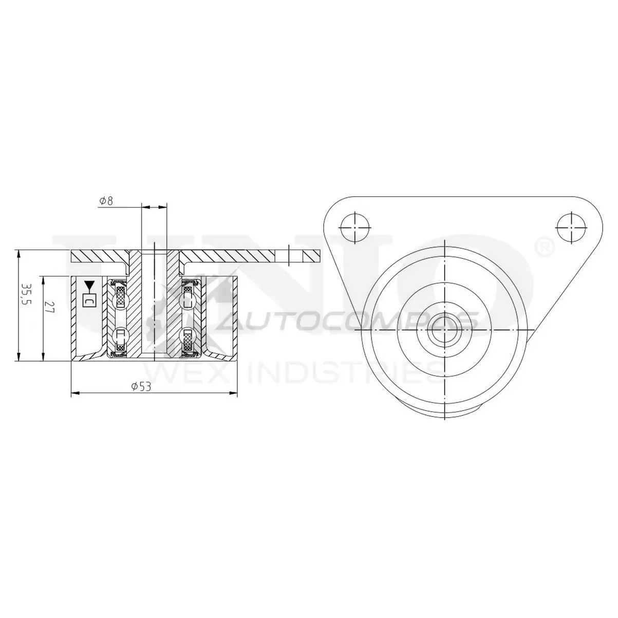 Ролик обводной ремня ГРМ UNIO TNS-10260 1441317445 1 83D4VS изображение 4