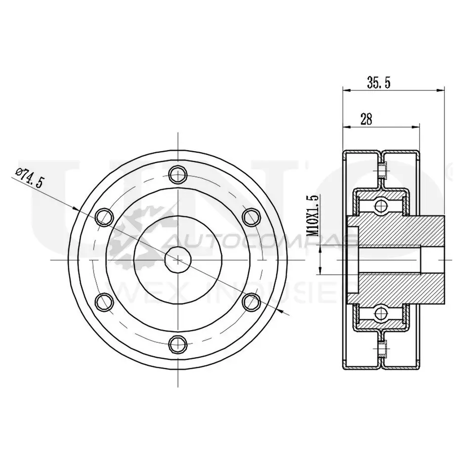 Ролик обводной ремня ГРМ UNIO TNS-10196 1441317451 MUP4 B4