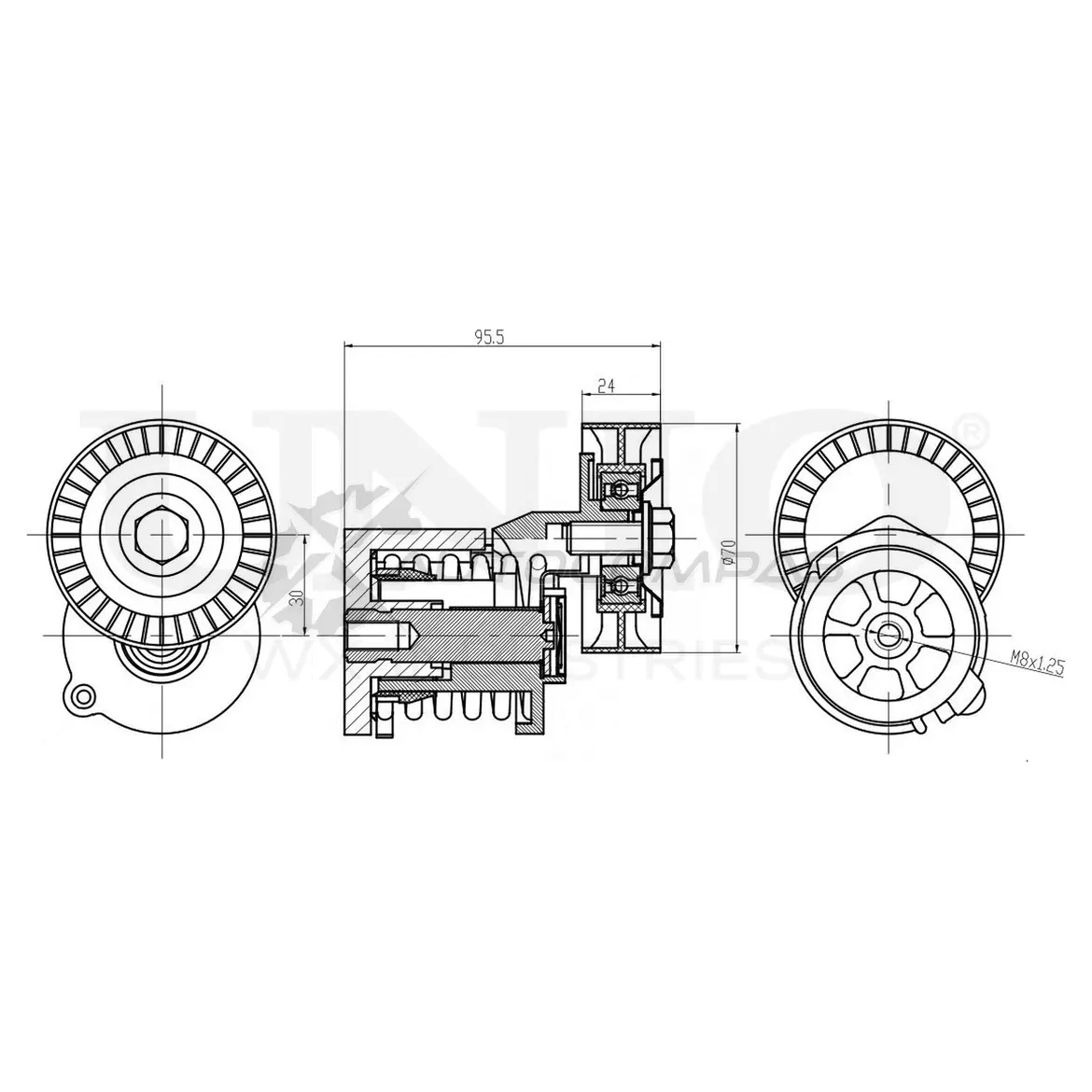 Ролик с натяжителем приводного ремня UNIO TNS-10158 IAVNED G 1441317460