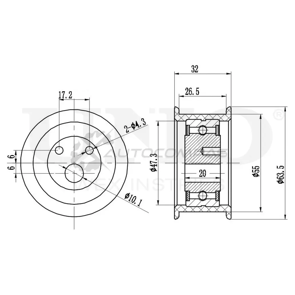 Ролик с натяжителем приводного ремня UNIO TNS-10272 1441317475 D25 LZ