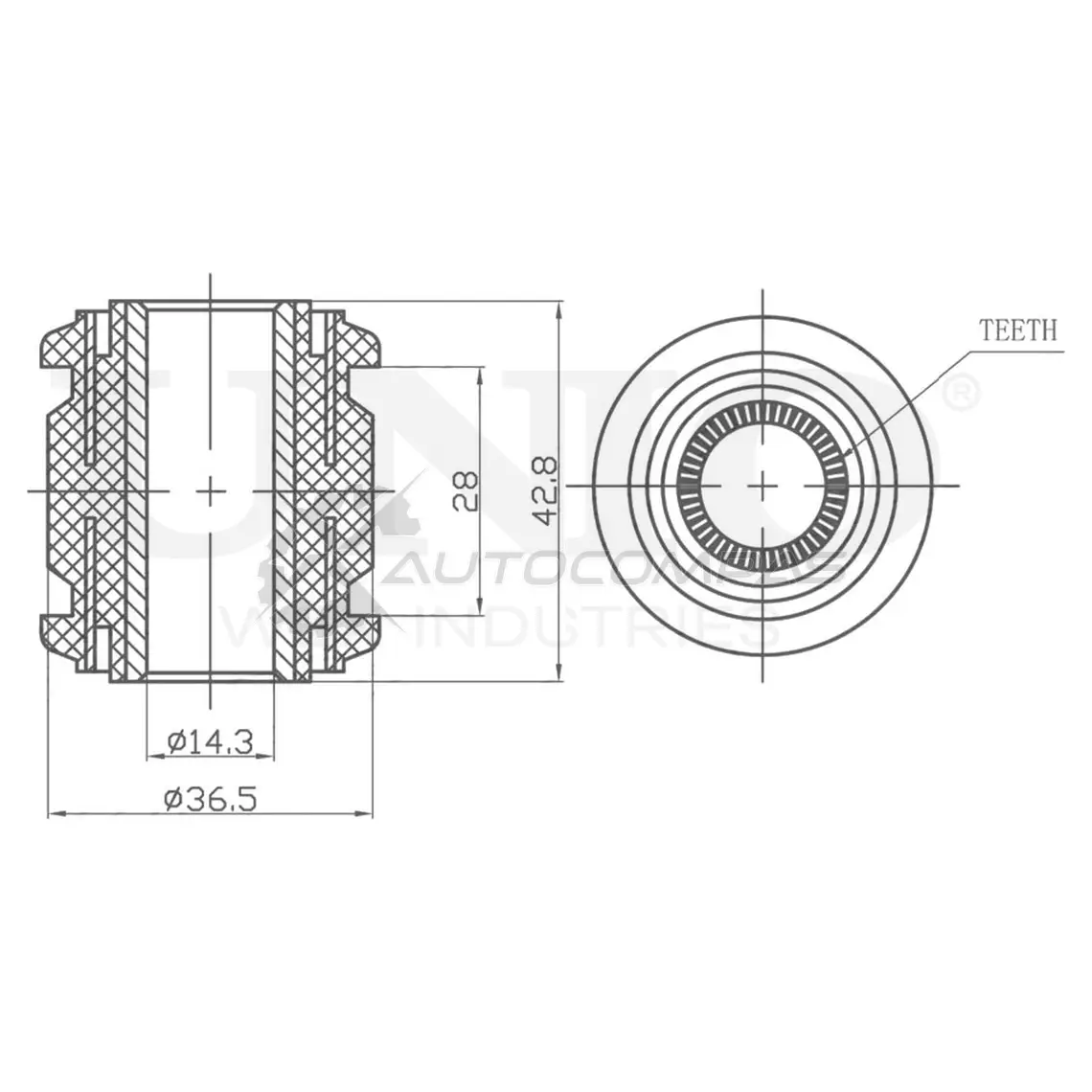 Сайлентблок верхний задней цапфы UNIO RMP-20437 1441317700 F5E3 3GU