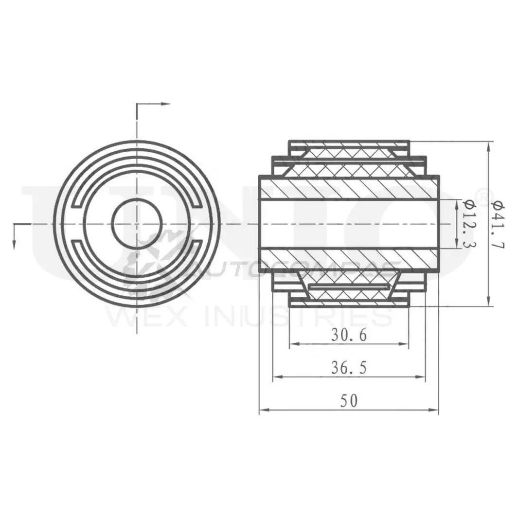 Сайлентблок внешний задней поперечной тяги UNIO 1441317717 K8 SKF08 RMP-20277 изображение 0