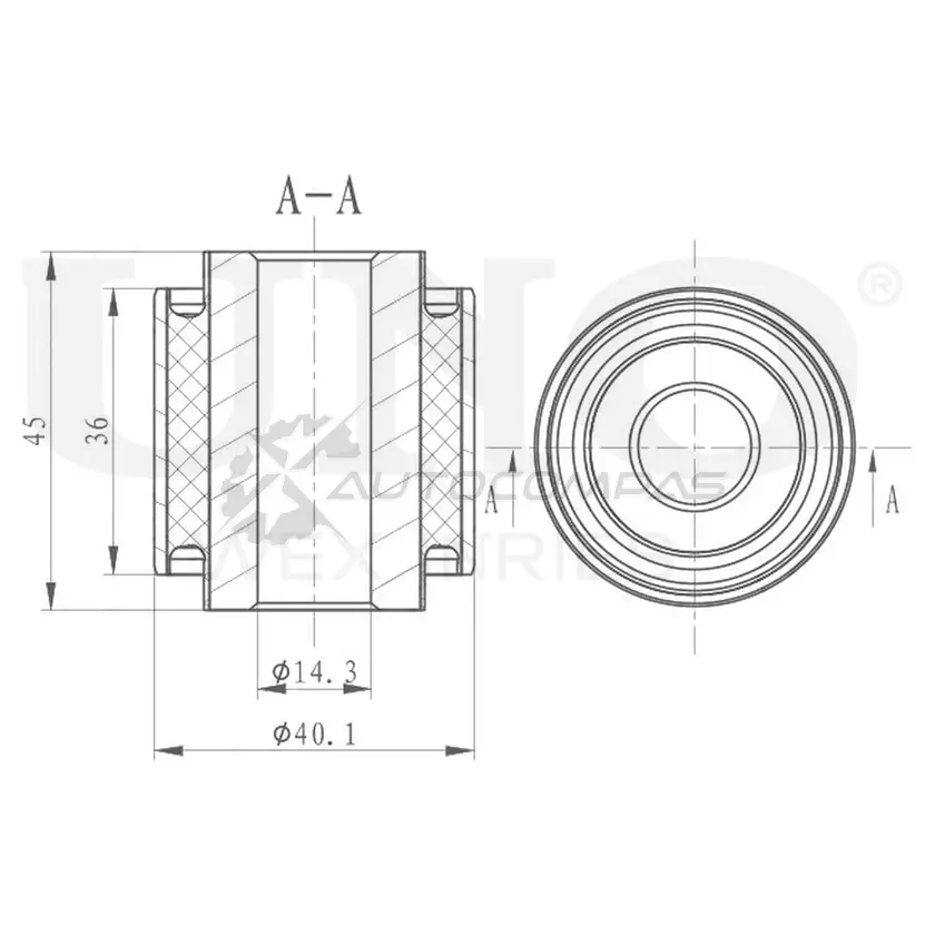 Сайлентблок внешний задней тяги UNIO RMP-20374 1441317724 D3XG L