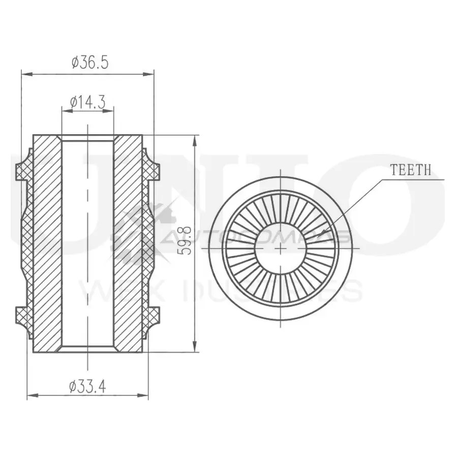 Сайлентблок заднего нижнего поперечного рычага UNIO I2M 2089 1441317823 RMP-20302