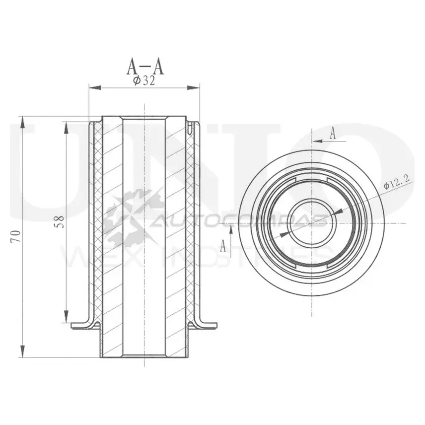 Сайлентблок заднего нижнего рычага UNIO 1ZX UF RMP-20531 1441317833