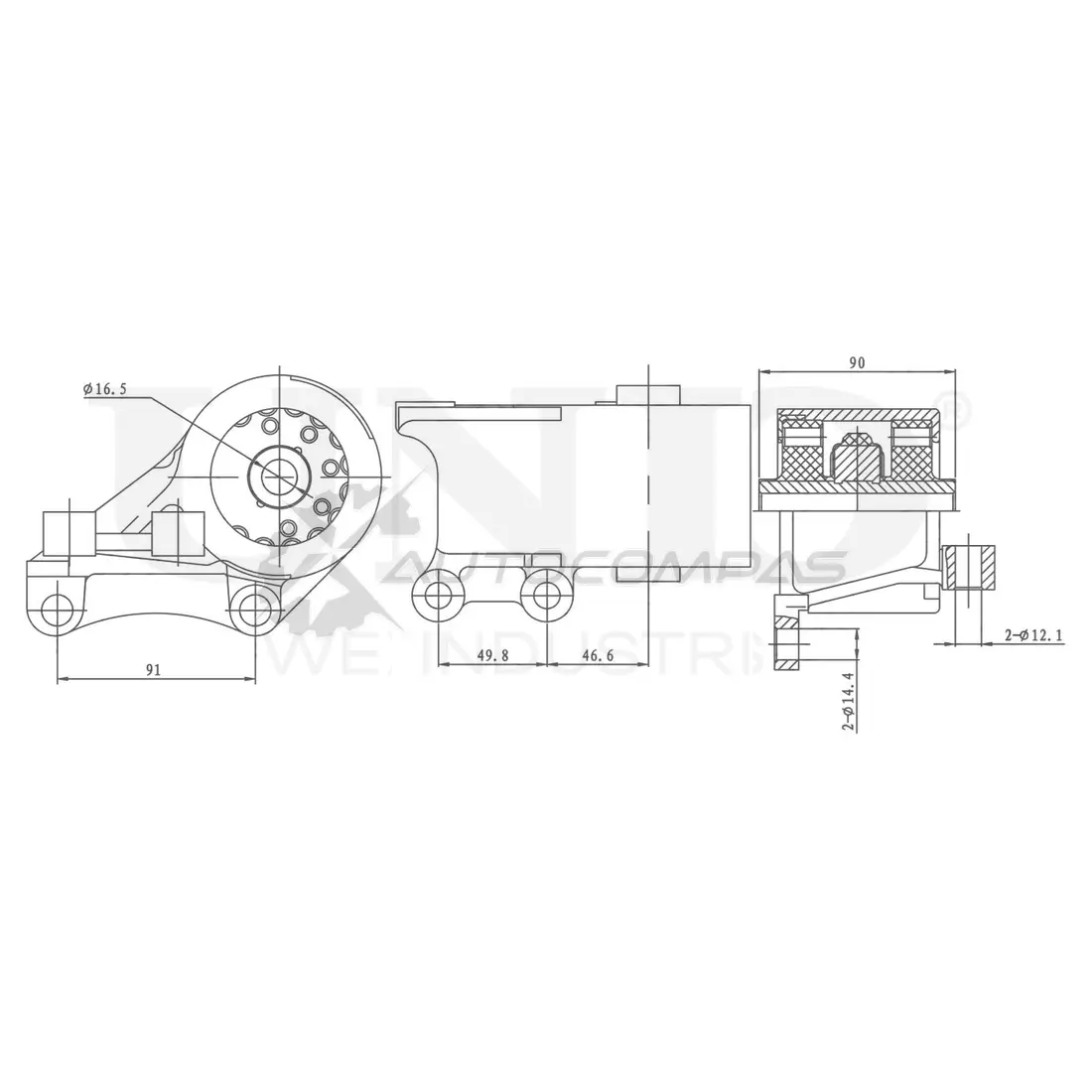 Сайлентблок заднего нижнего рычага UNIO 7UGBV UA 1441317836 RMP-20627