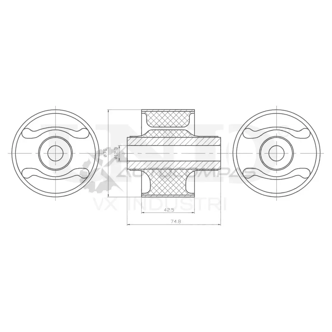 Сайлентблок заднего продольного рычага UNIO N69 GS1R RMP-20100 1441317857