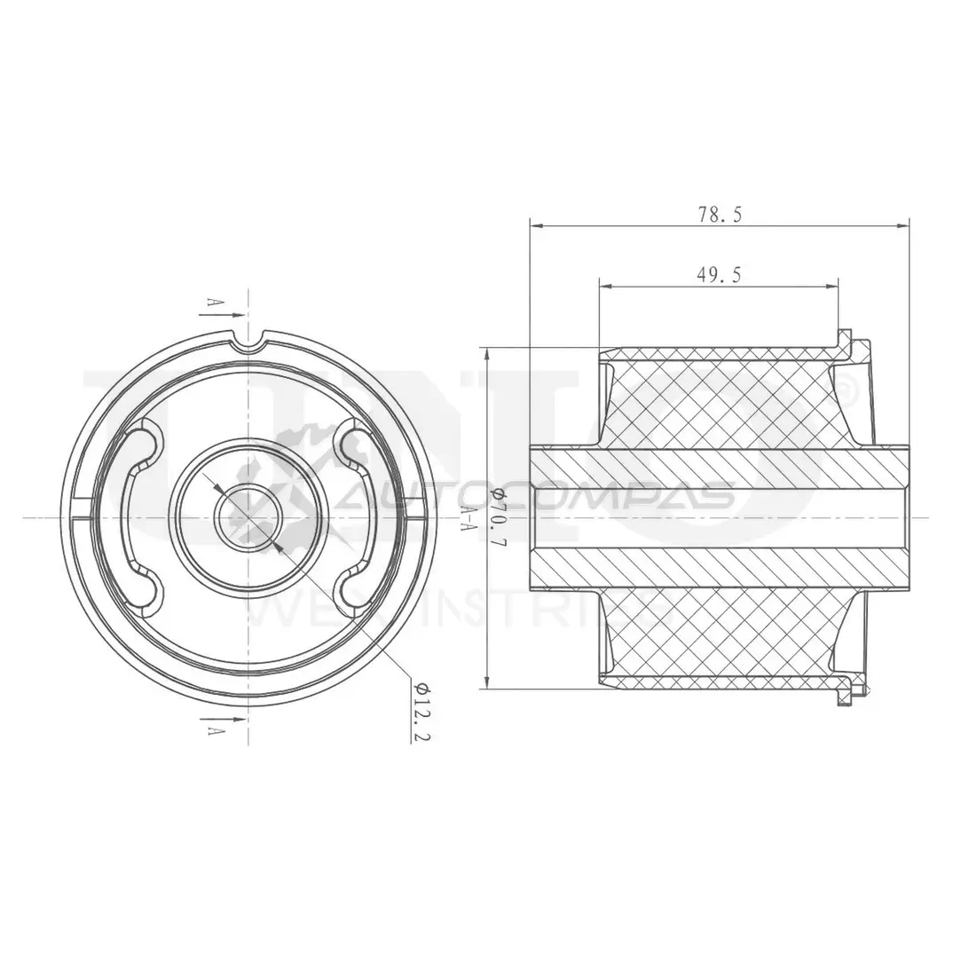 Сайлентблок задней балки UNIO WUNODV K RMP-20220 1441317891