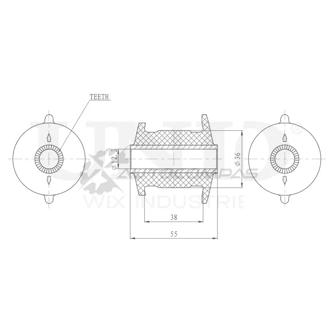 Сайлентблок задней продольной тяги UNIO RMP-20436 1441317949 K4G C6DL