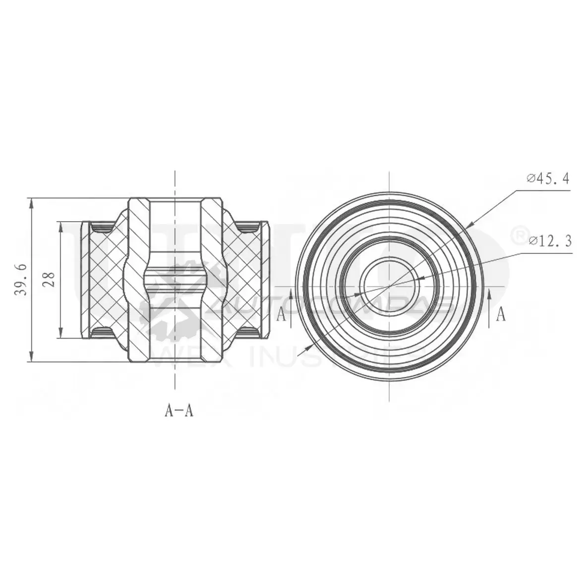 Сайлентблок задней цапфы UNIO 1441317965 81 IDT RMP-20445