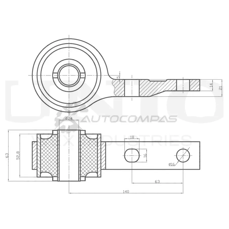 Сайлентблок задний переднего нижнего рычага UNIO MQ0F Y6H RMP-20381 1441318025