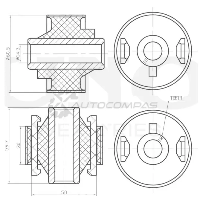 Сайлентблок задний переднего нижнего рычага UNIO S5 C0G RMP-20253 1441318036