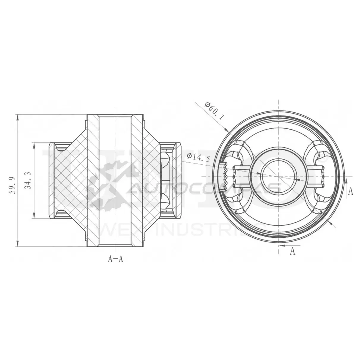 Сайлентблок задний переднего нижнего рычага UNIO X0 4LK4 RMP-20499 1441318068