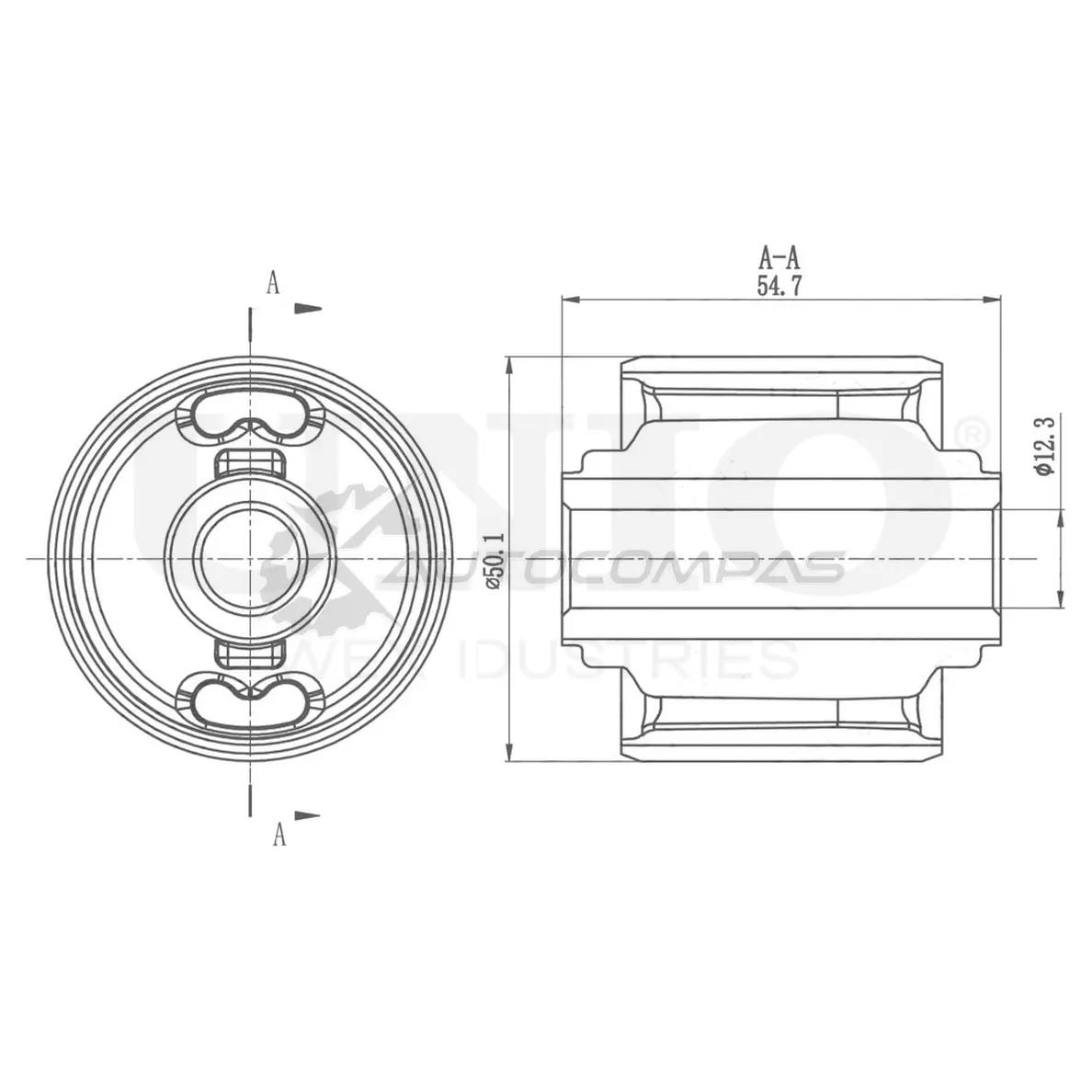 Сайлентблок задний продольного рычага UNIO RMP-20438 86H4 IGF 1441318139