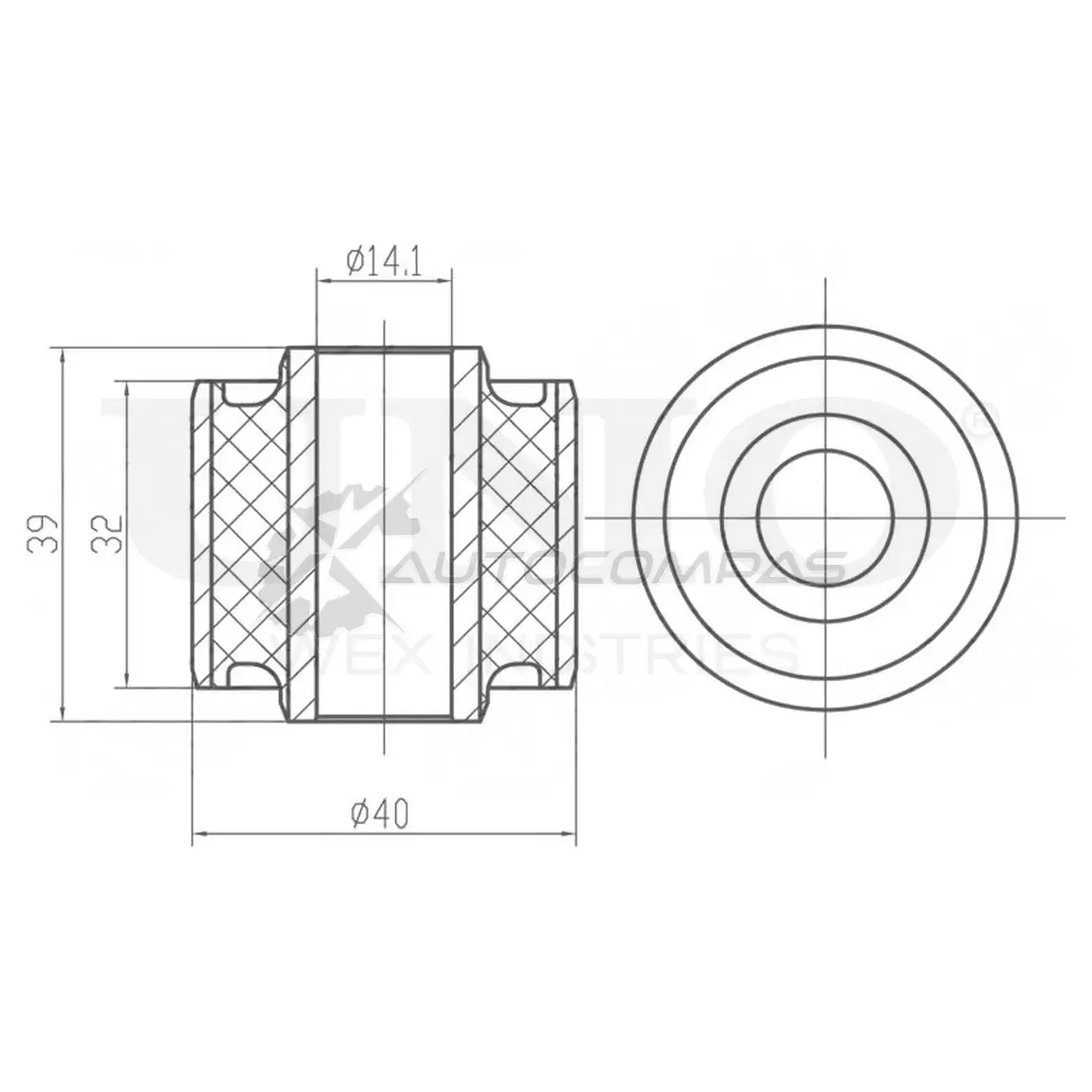 Сайлентблок переднего амортизатора UNIO 1441318148 RMP-20429 49UV OF