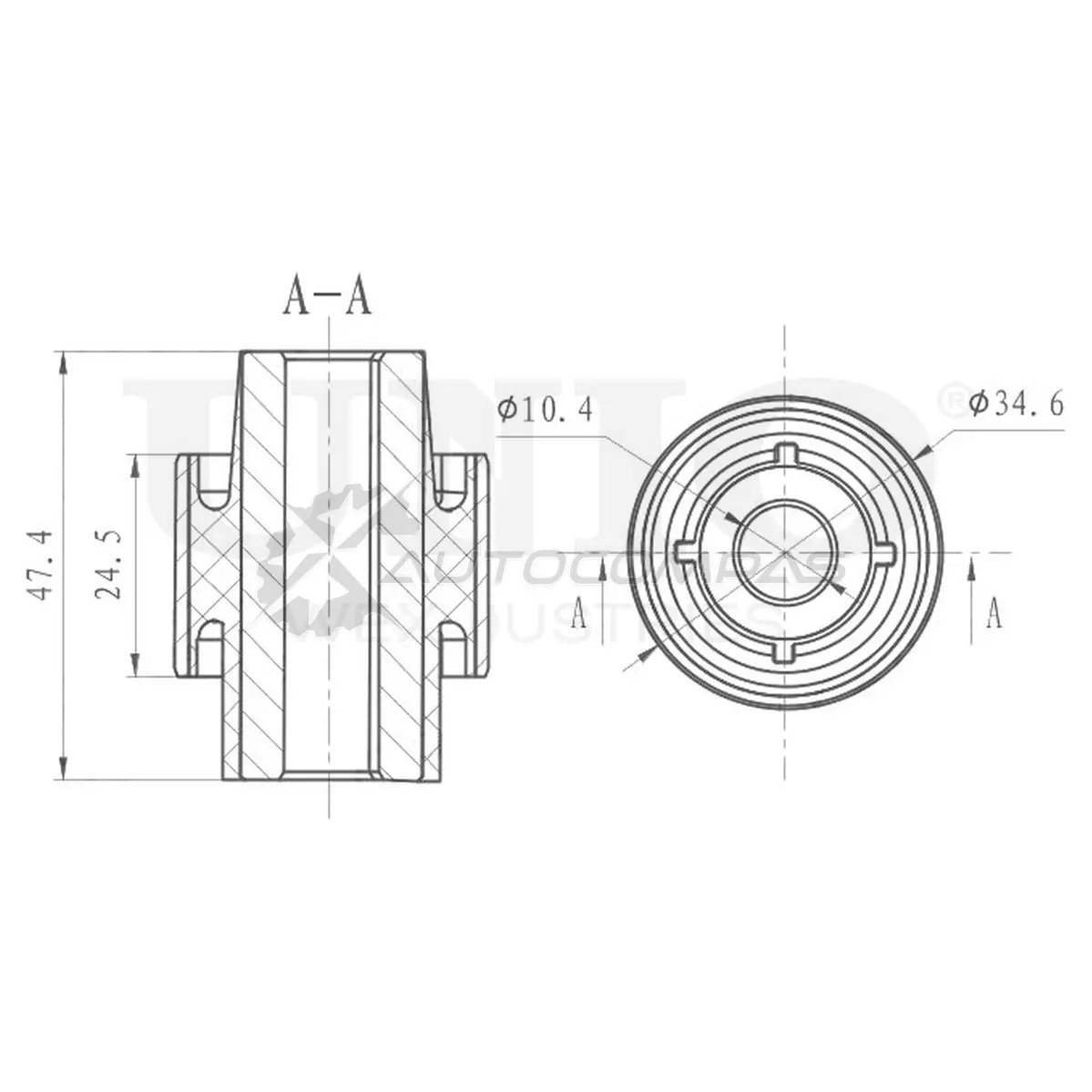 Сайлентблок переднего верхнего рычага UNIO RMP-20270 1441318154 XQC 6RJ