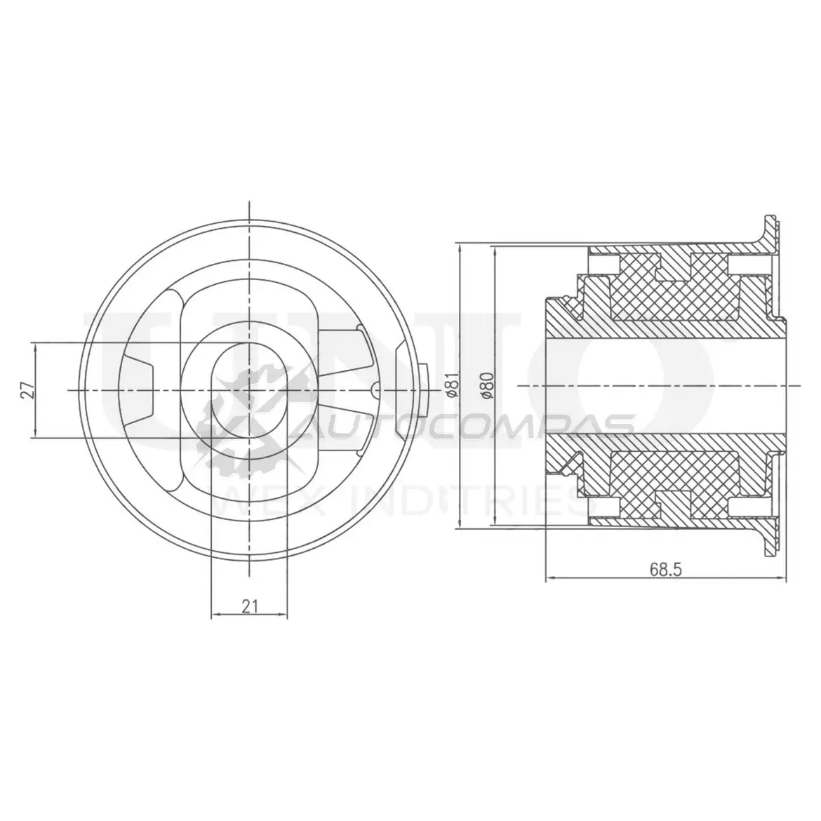 Сайлентблок переднего подрамника UNIO 1441318179 L34 1B RMP-20224