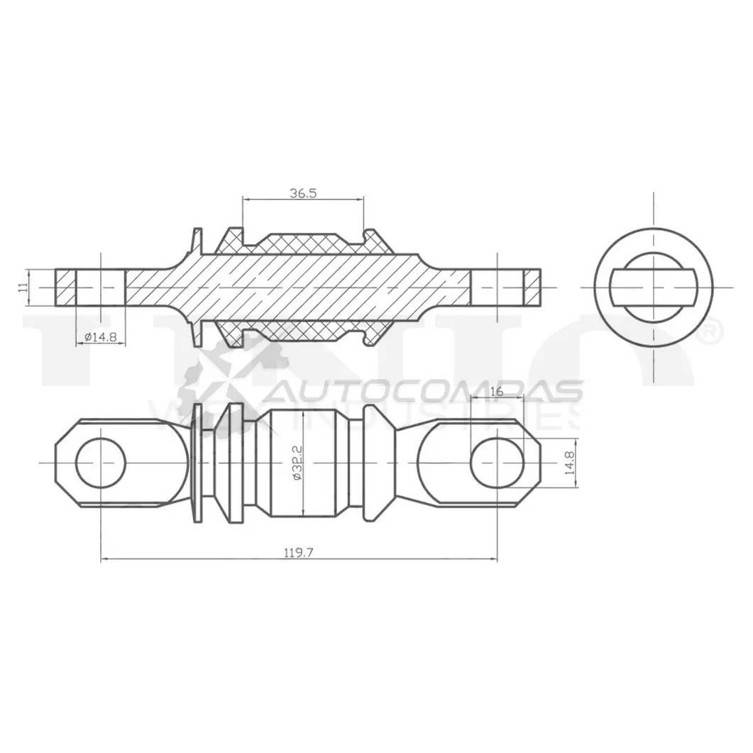 Сайлентблок передний переднего нижнего рычага UNIO RMP-20416 1441318265 A27 SFF6