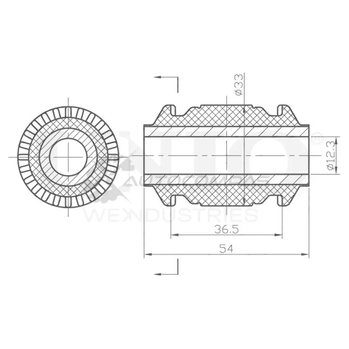 Сайлентблок передний переднего рычага UNIO RMP-20603 TN J6J81 1441318322