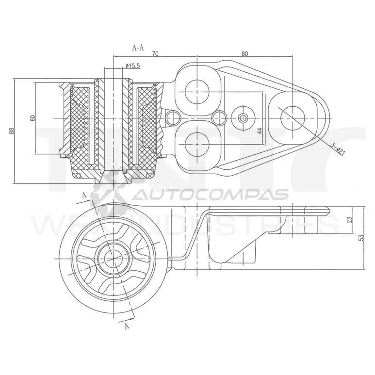 Сайлентблок правый задней балки UNIO 1441318330 RMP-20023 62 HDN