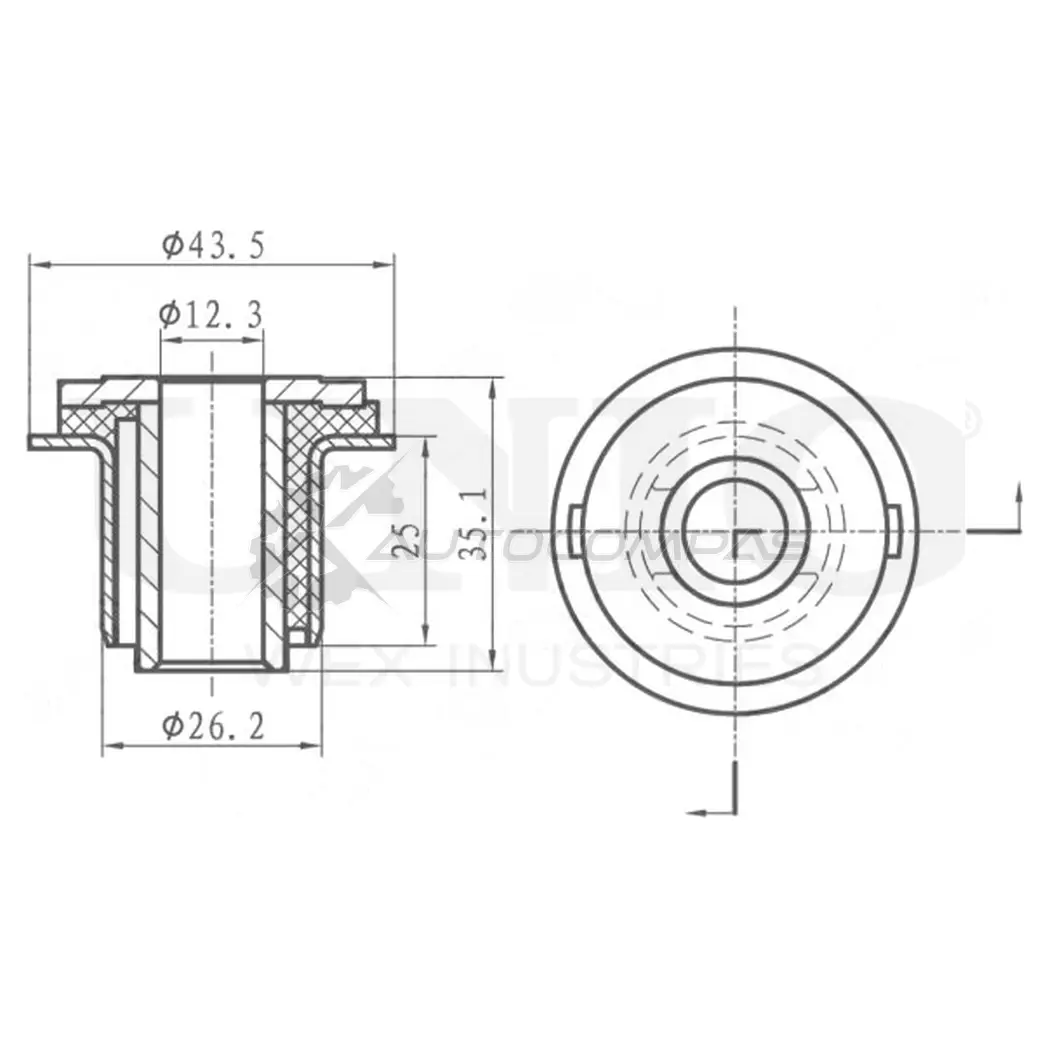 Сайлентблок рулевой рейки UNIO 1441318333 RMP-20589 0JXR NET