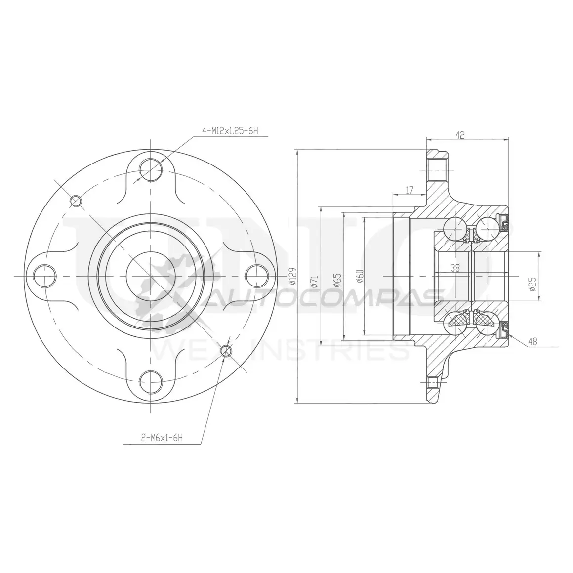 Ступица задняя (с ABS) UNIO X 77XRB HUB-20221 1441318720 изображение 0