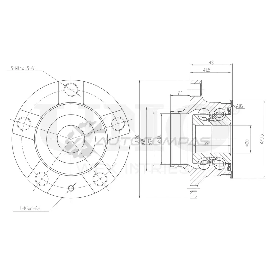 Ступица задняя (с ABS) UNIO 1441318790 FY PRRV8 HUB-20120