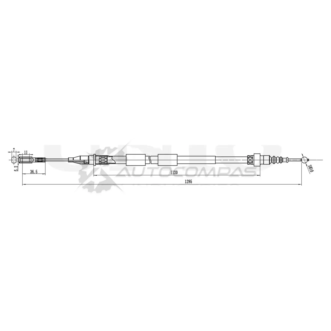 Трос стояночного тормоза UNIO IV8HL2 L 1441318986 CAB-60033