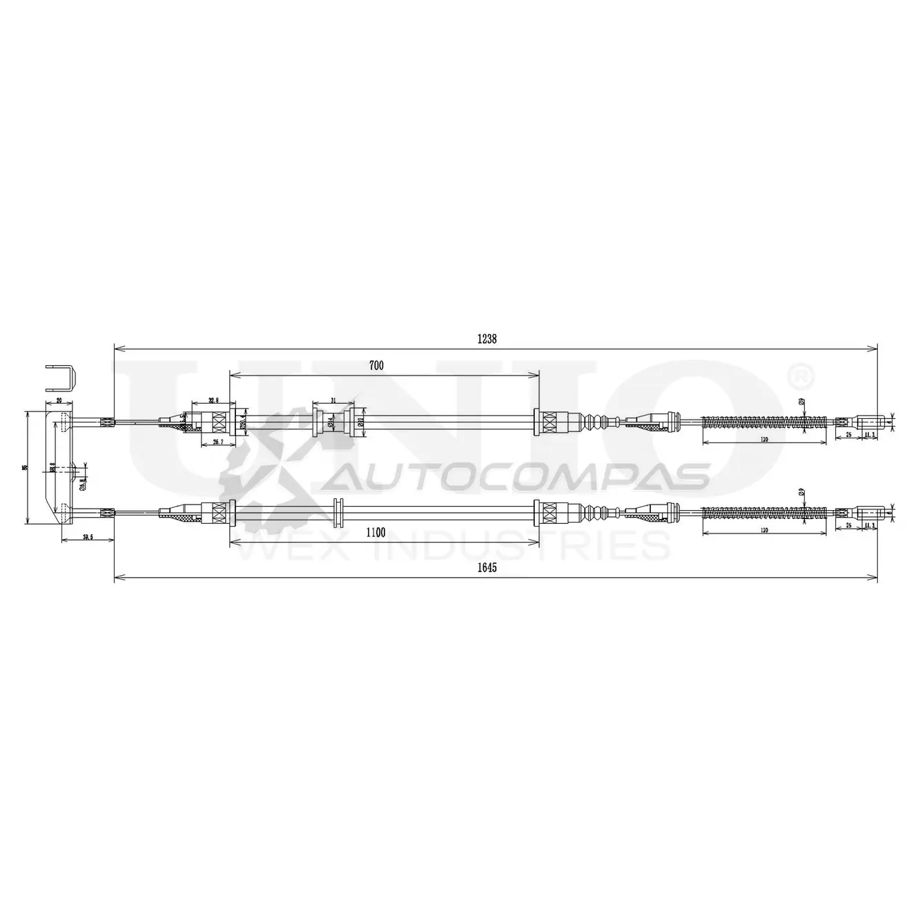 Трос стояночного тормоза UNIO 1441318990 CAB-60037 8QC S8J