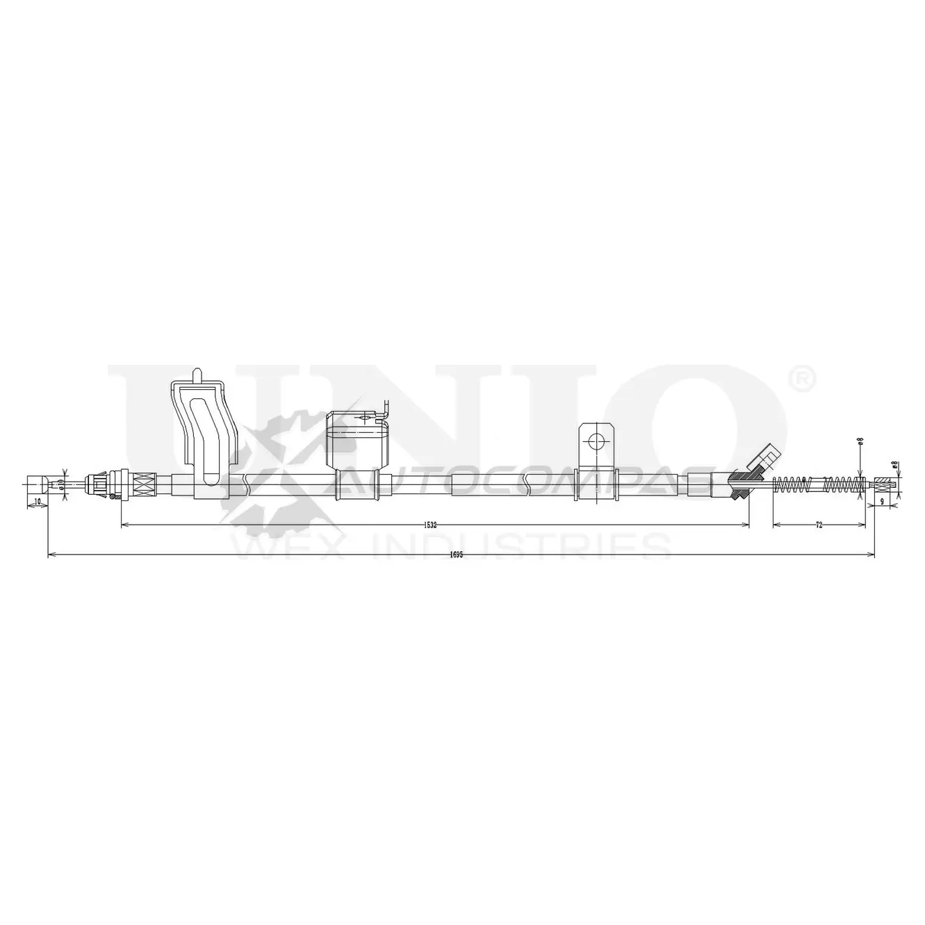 Трос стояночного тормоза задний левый UNIO CAB-60050 1441319016 L 5RKDM