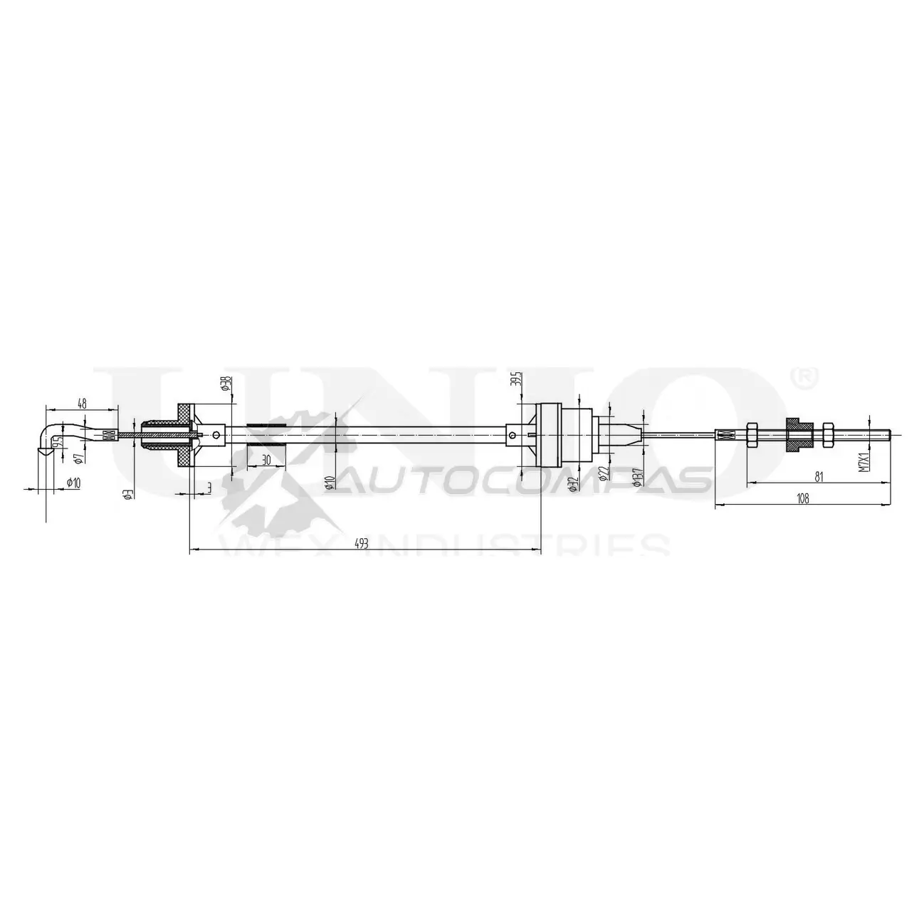 Трос сцепления UNIO CAB-20007 1441319055 MZ9U L